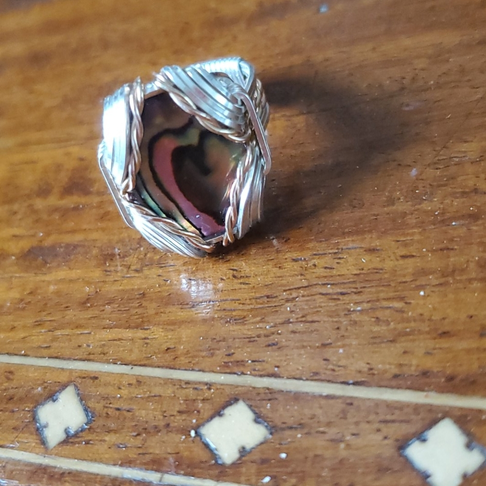 Ring pink handmade ring 2 tone